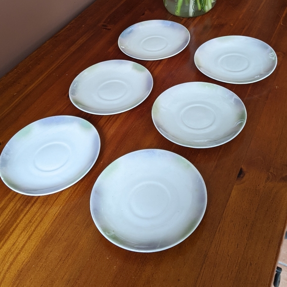 Vintage 50s Bone China Demitasse Plates - Set of 6 - Picture 3 of 4
